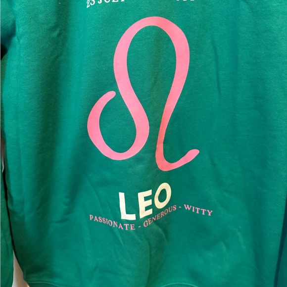 Anthropologie Green Crewneck Sweatshirt Leo Gift NWT Large - Picture 3 of 7